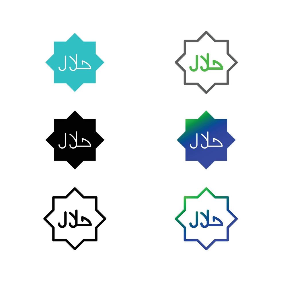 Halal sign icon vector