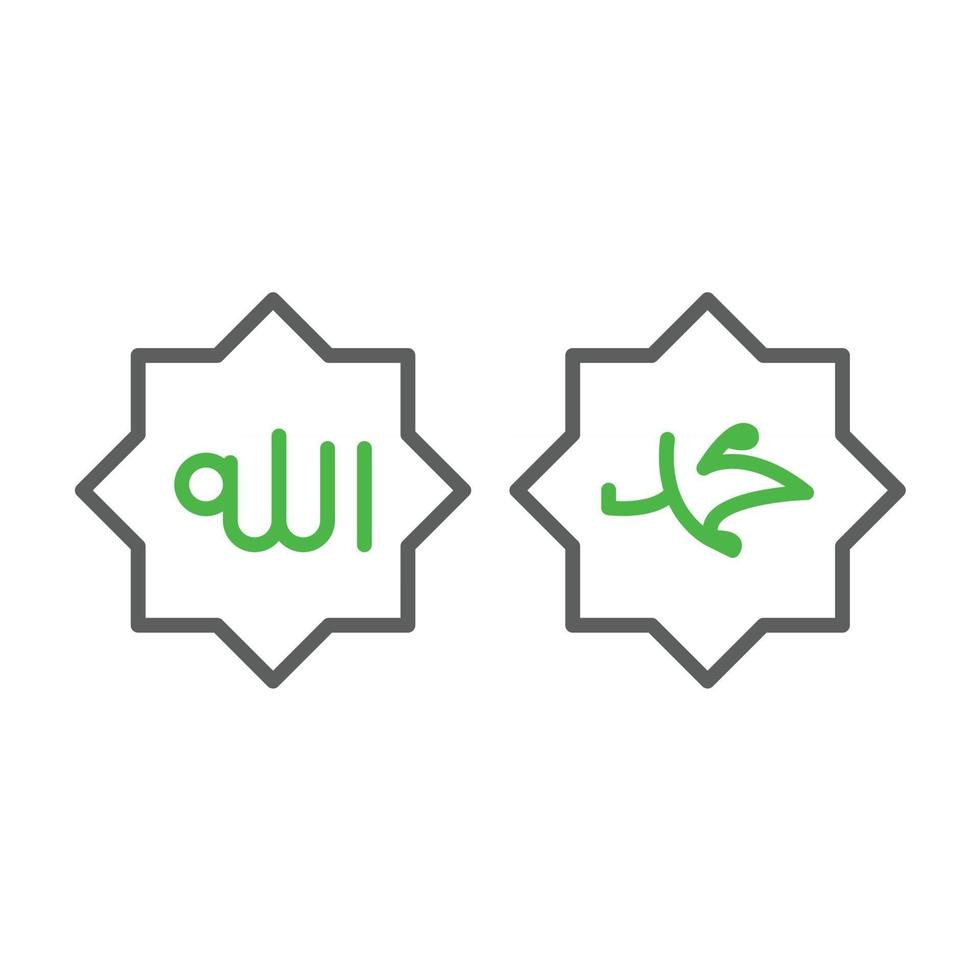 Allah and muhammad name vector