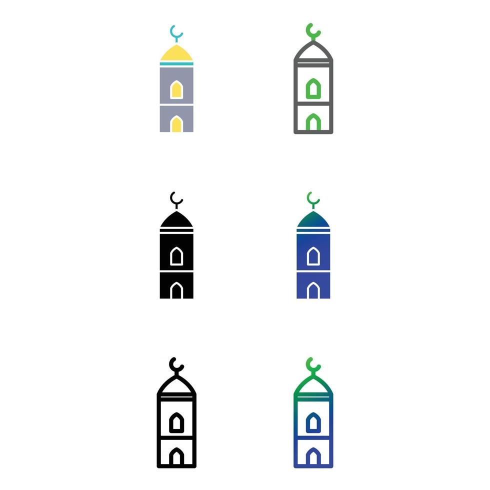 Minaret icon set vector