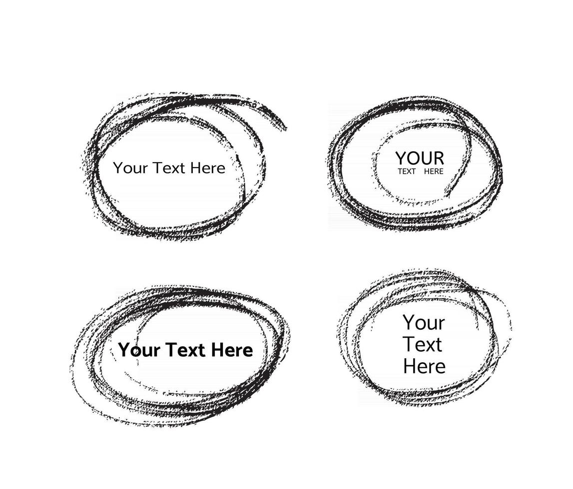 Hand drawn circle line vector