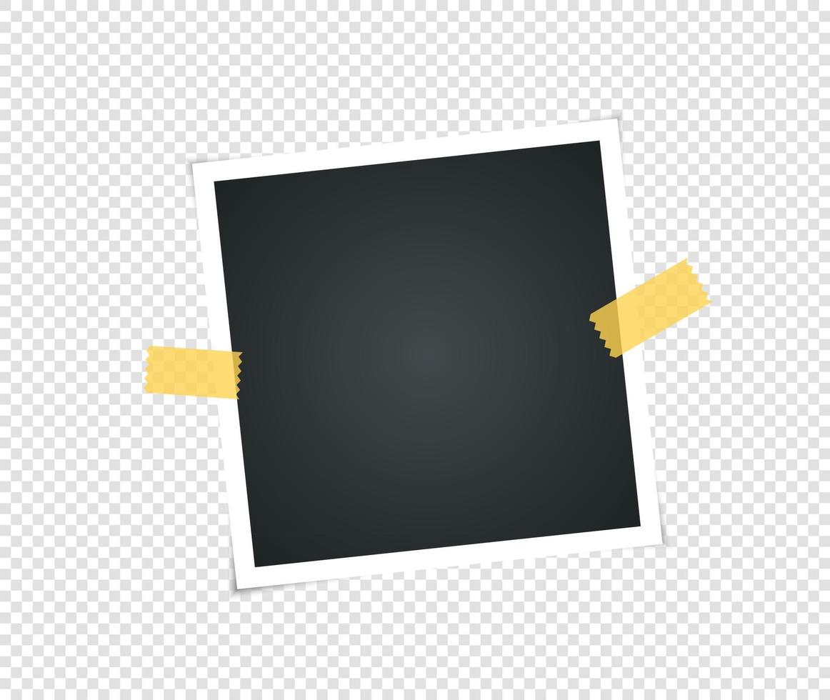 Vector Mock Up Photo Frame On Transparent Background With Adhesive Tape  Stock Illustration - Download Image Now - iStock