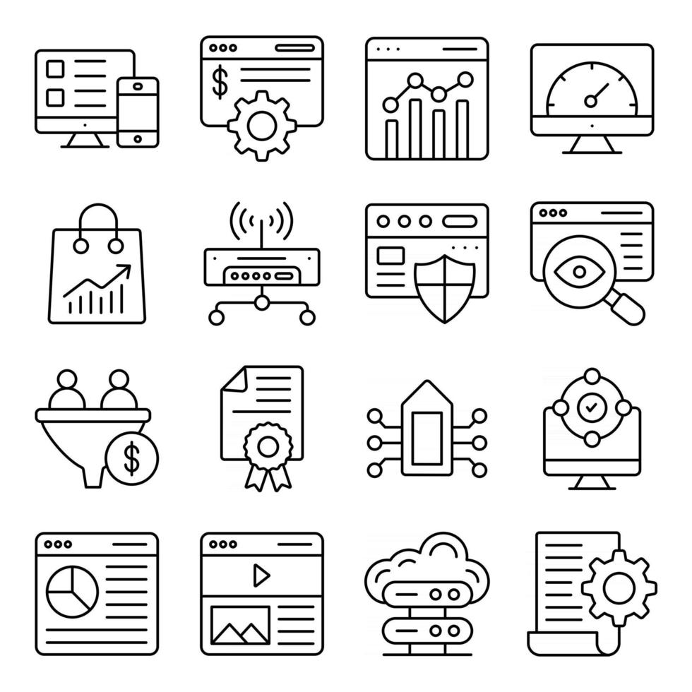 Pack of Money Management Linear Icons vector