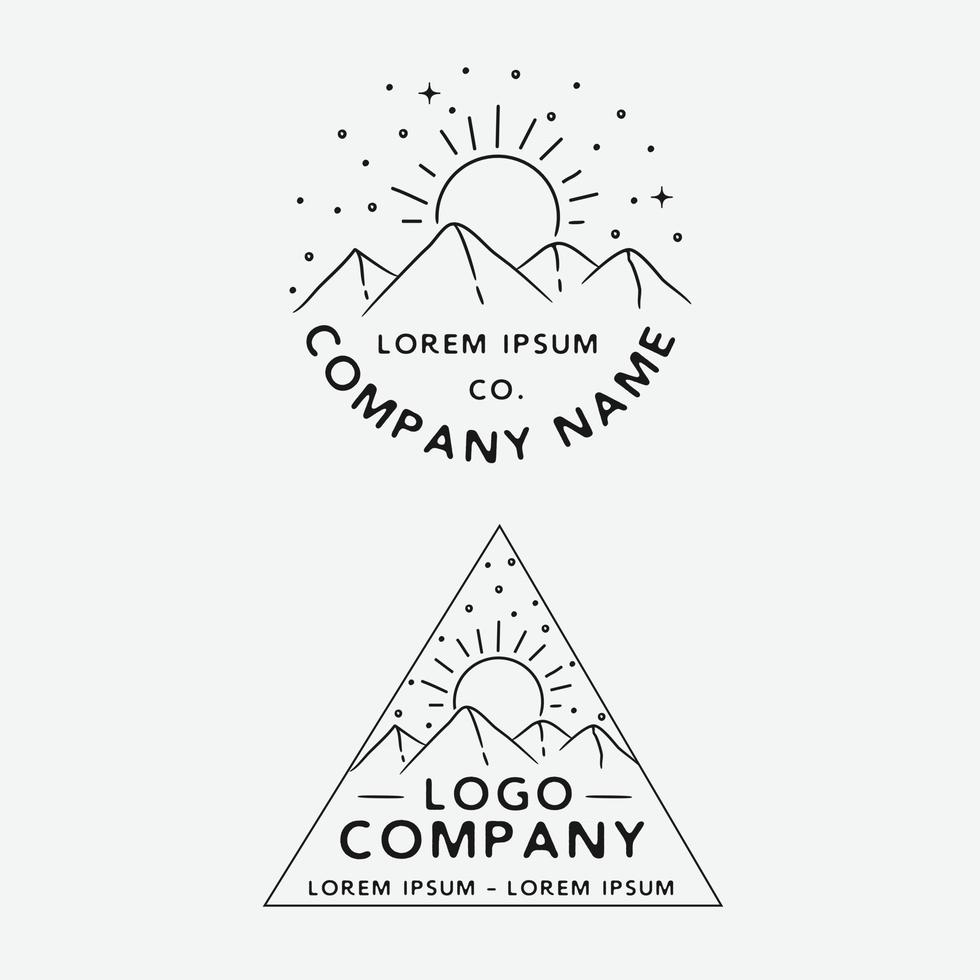 plantilla de diseño de logotipo de vista a la montaña vector