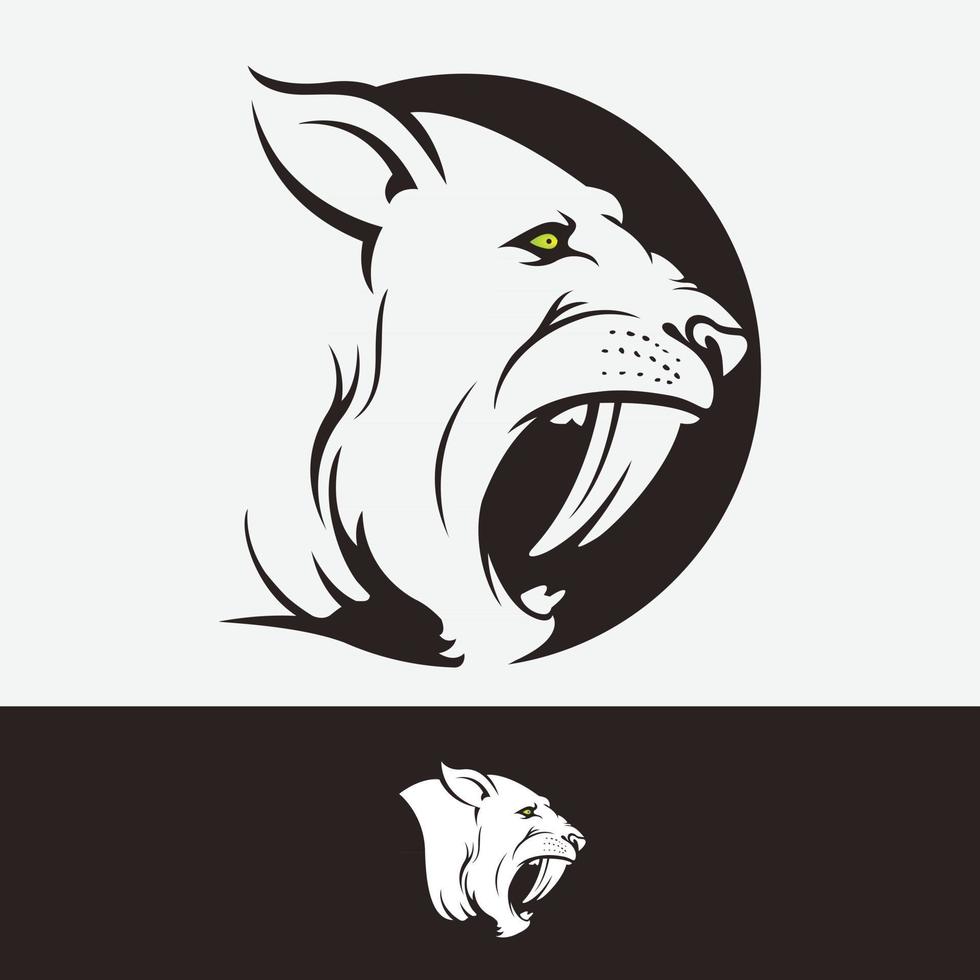 Saber tooth logo design template vector