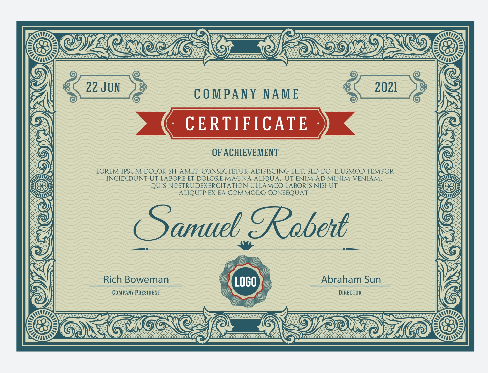 Classic old certificate template design 2684813 Vector Art at Vecteezy