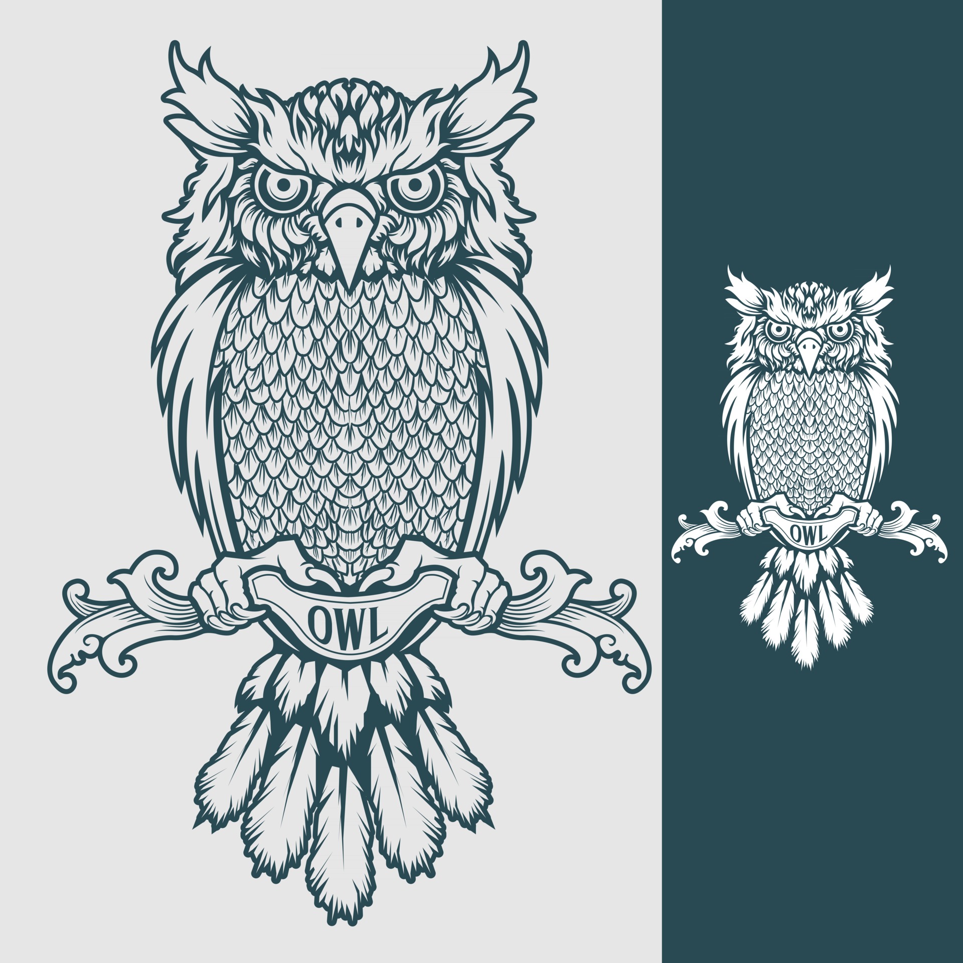 Owl tattoo logo design template 2684814 Vector Art at Vecteezy Owl tattoo logo design template 2684814 Vector Art at Vecteezy