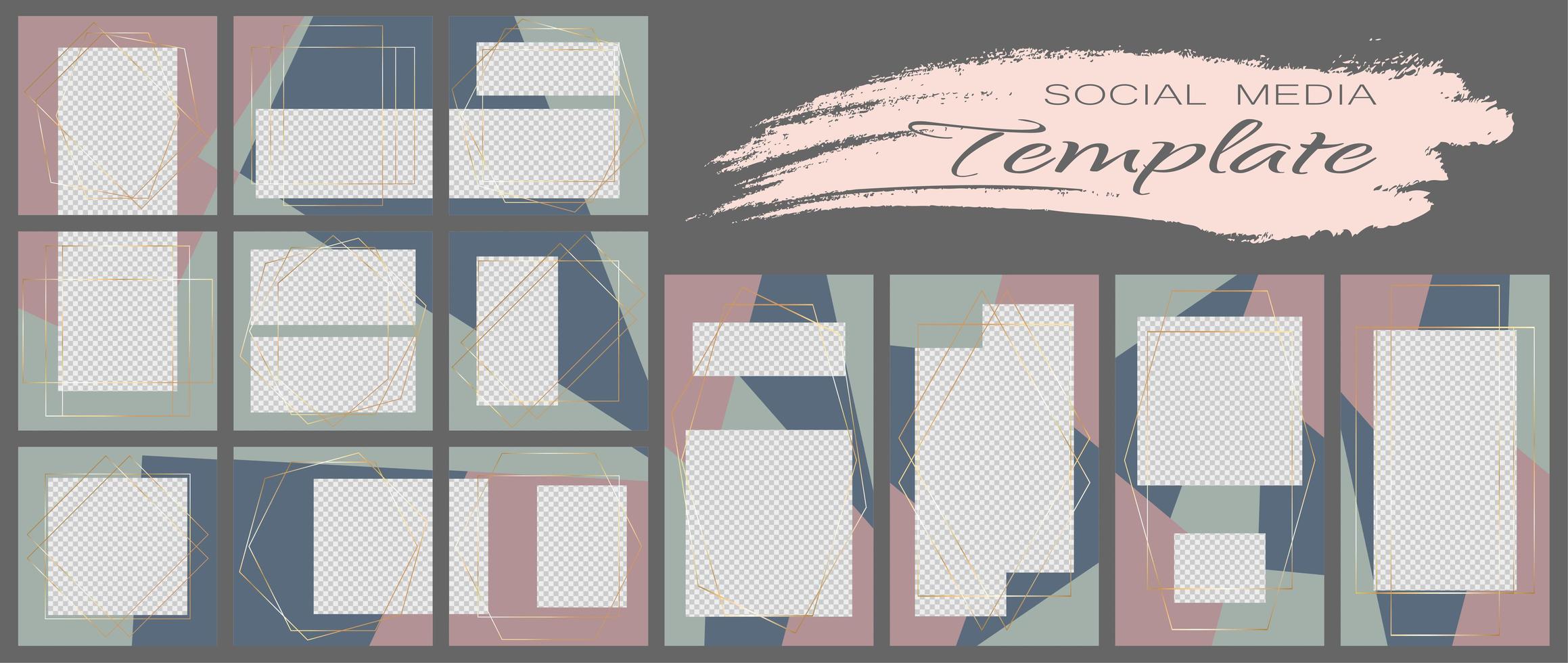 plantilla de banner de redes sociales. maqueta editable para historias, blog personal, diseño para promoción. vector