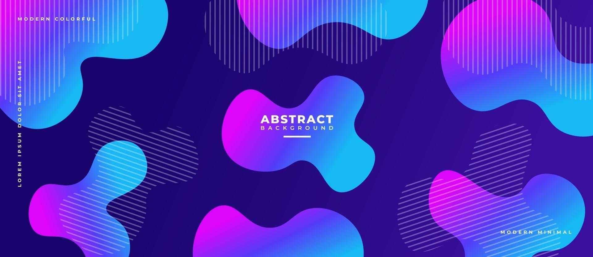 Blue and Magenta 3D Fluid Wave Shape Abstract Liquid Background. vector