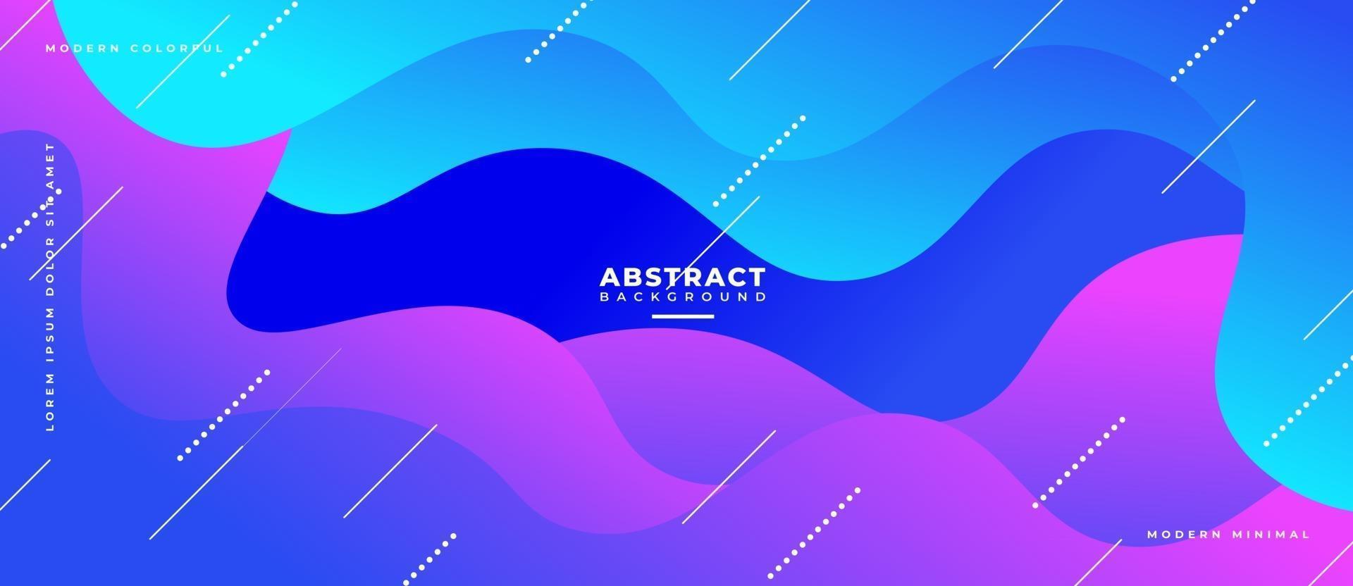 3D Fluid Wave Blue and Magenta Shape Abstract Liquid Background. vector