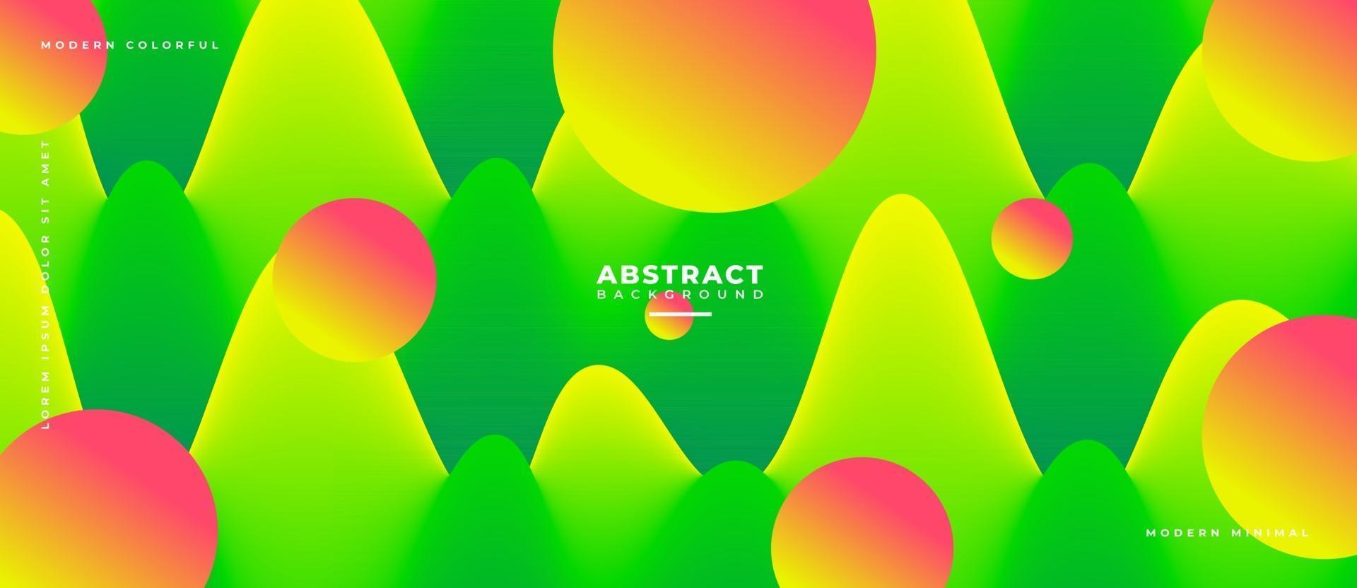 Green and Orange 3D Fluid Wave Shape Abstract Liquid Background. vector