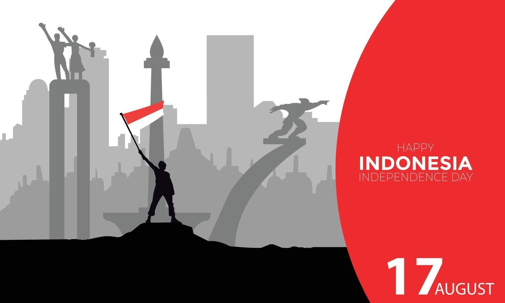 día de la independencia de indonesia vector de paisaje histórico de indonesia