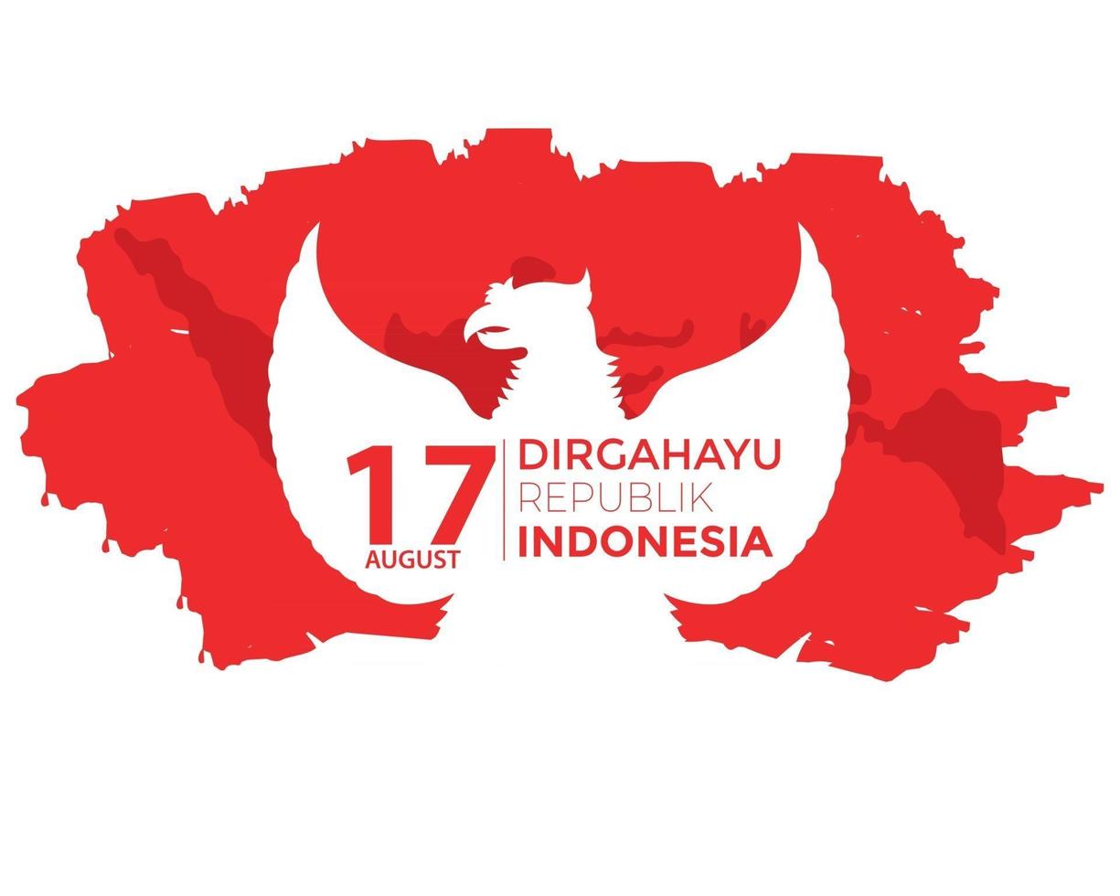 Indonesia Independence Day Garuda Map Brush Vector