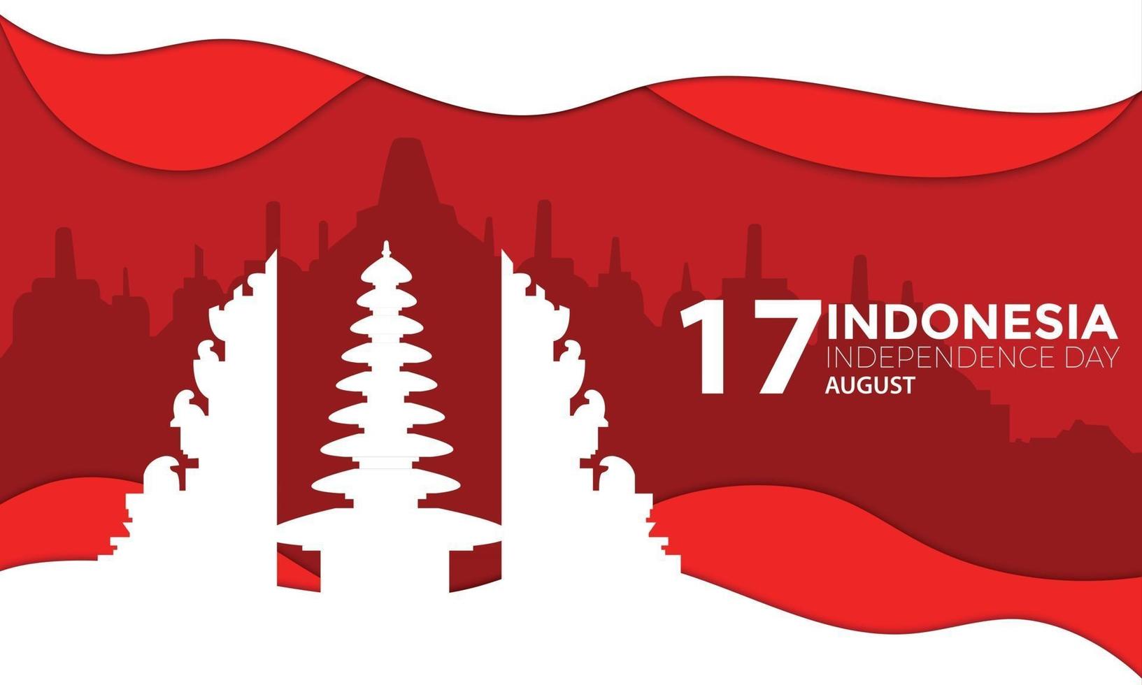 plantilla de banner del día de la independencia de indonesia vector