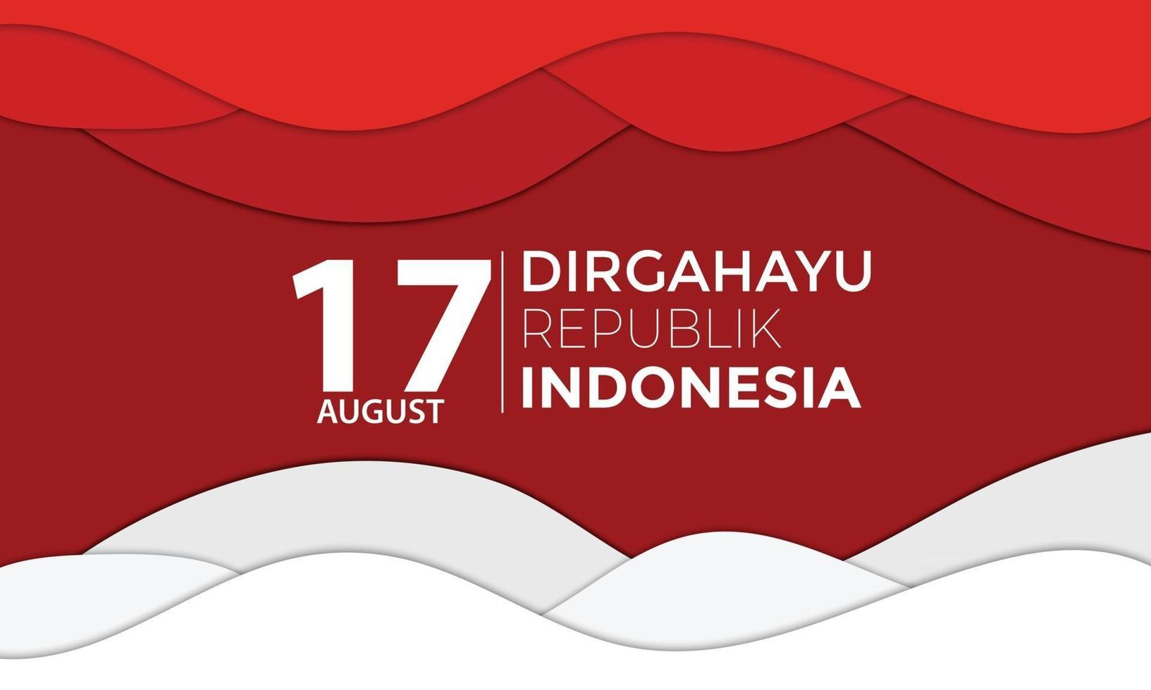 papel ondulado del día de la independencia de indonesia vector