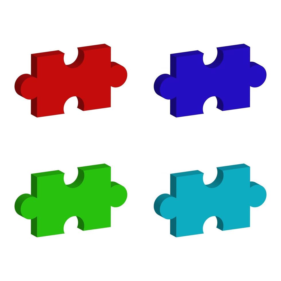 Puzzle Illustrated On White Background vector