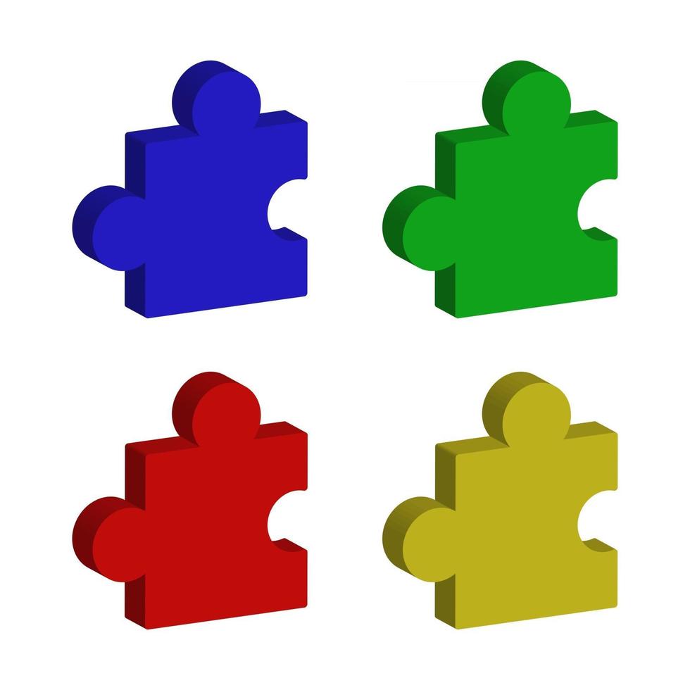 Puzzle Illustrated On White Background vector