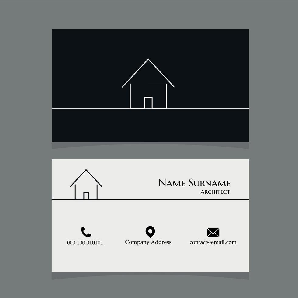 Architecture business card with house design vector