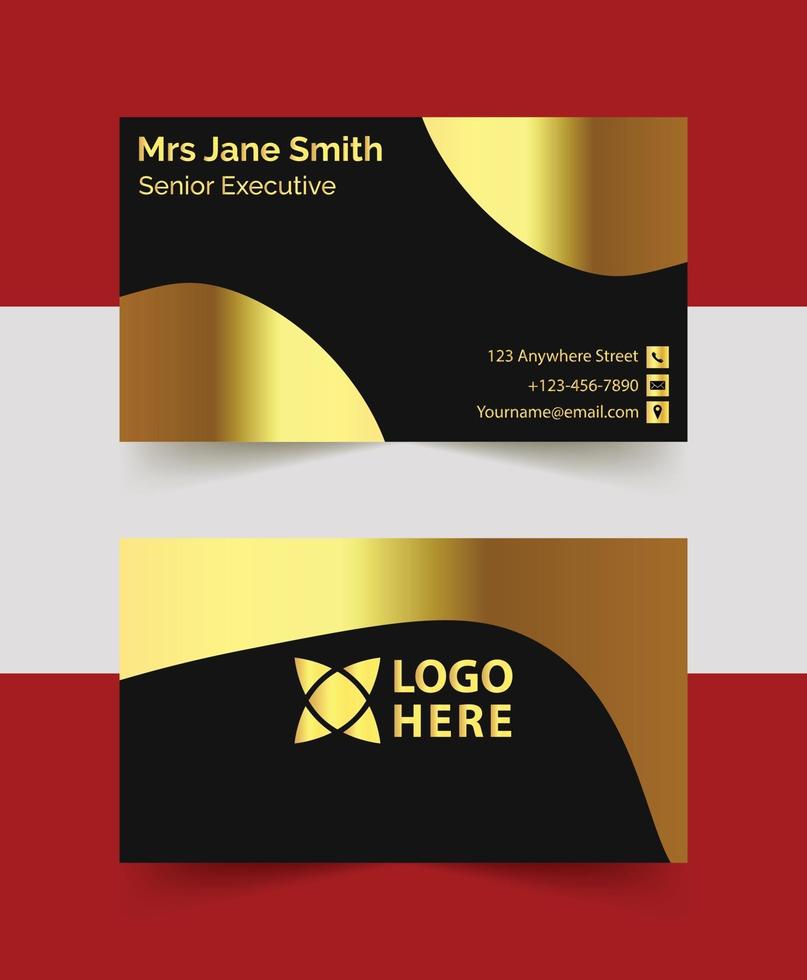 Modern golden business card template design vector
