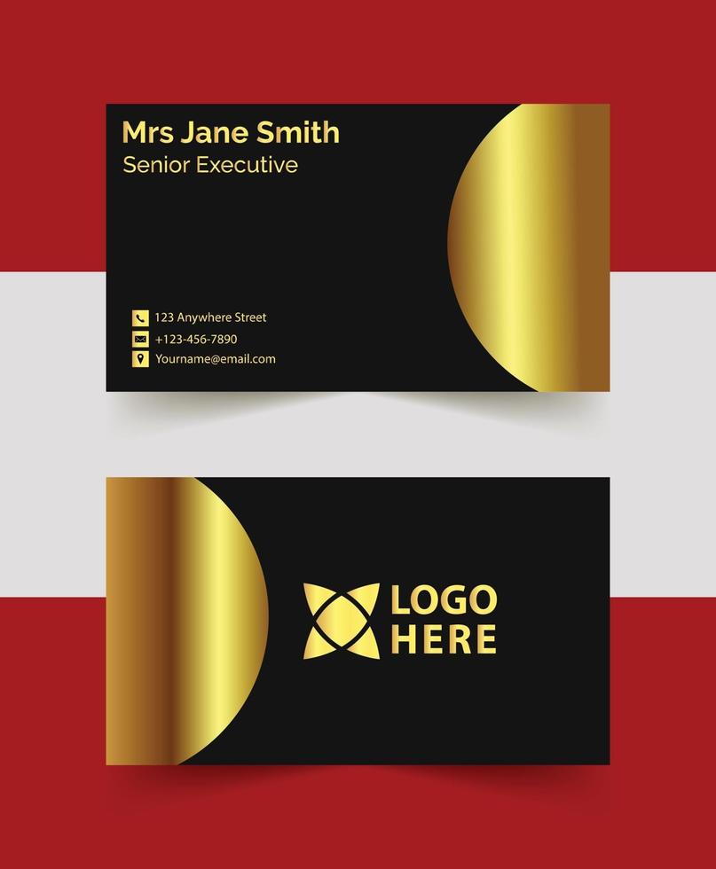 Modern golden business card template design vector