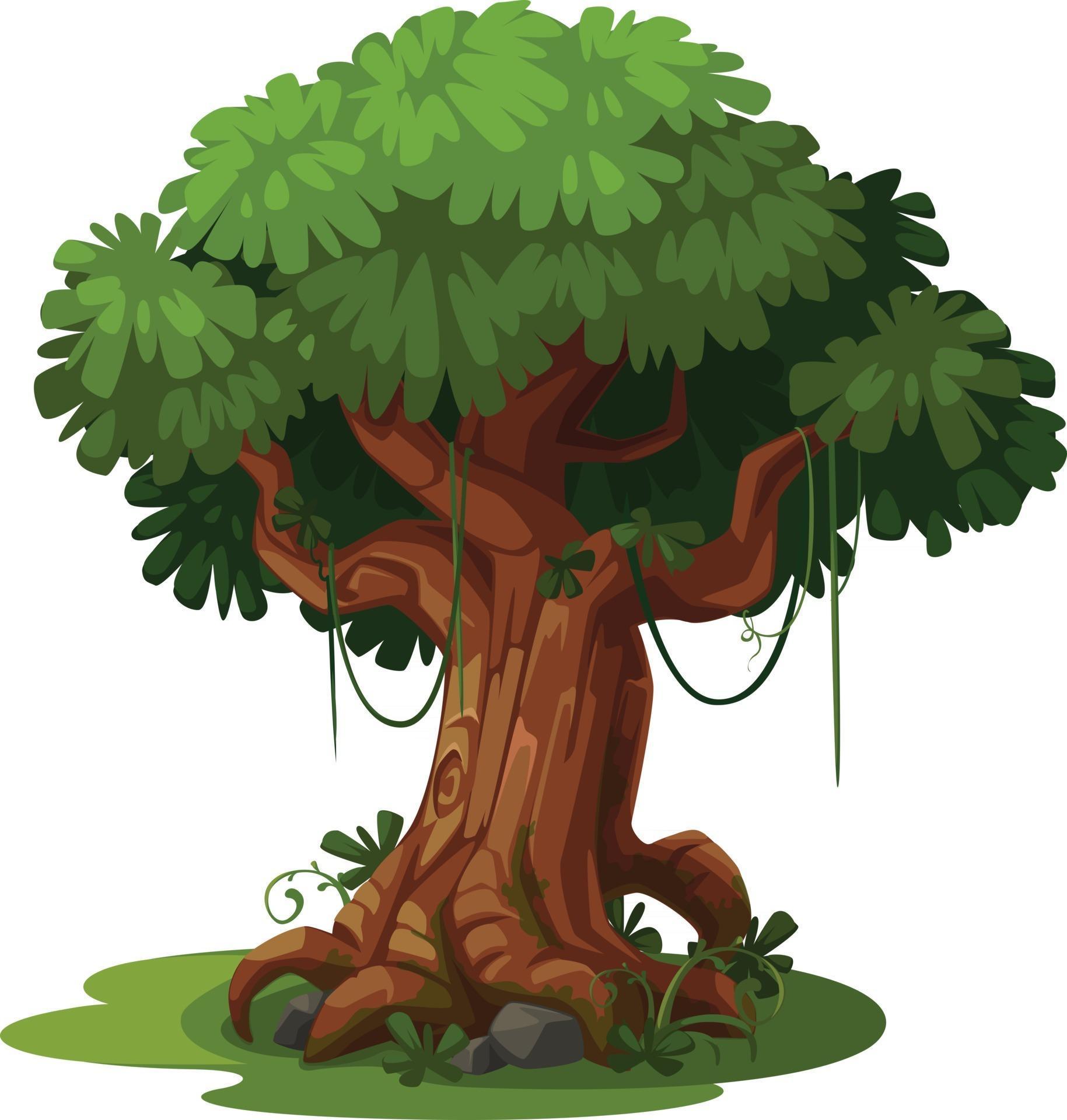 Beautiful Tree Jungle Theme Vector Illustrator 2685069 Vector Art at