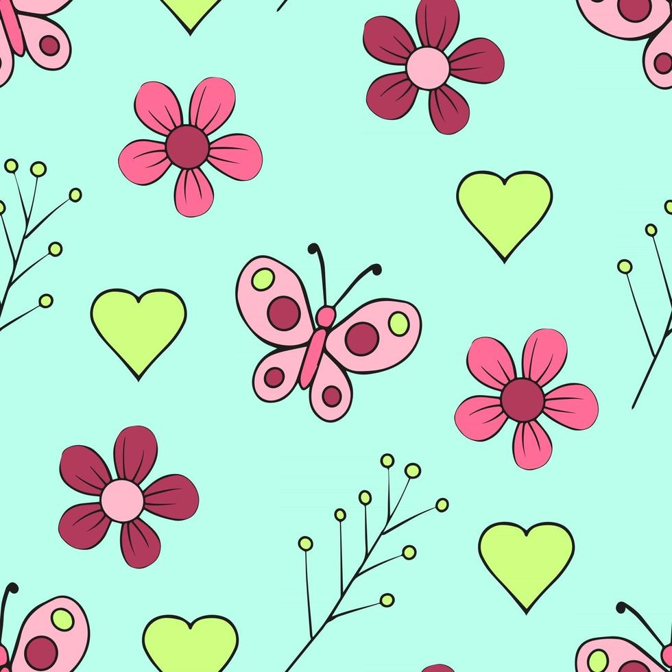 Cute Floral Seamless Pattern vector