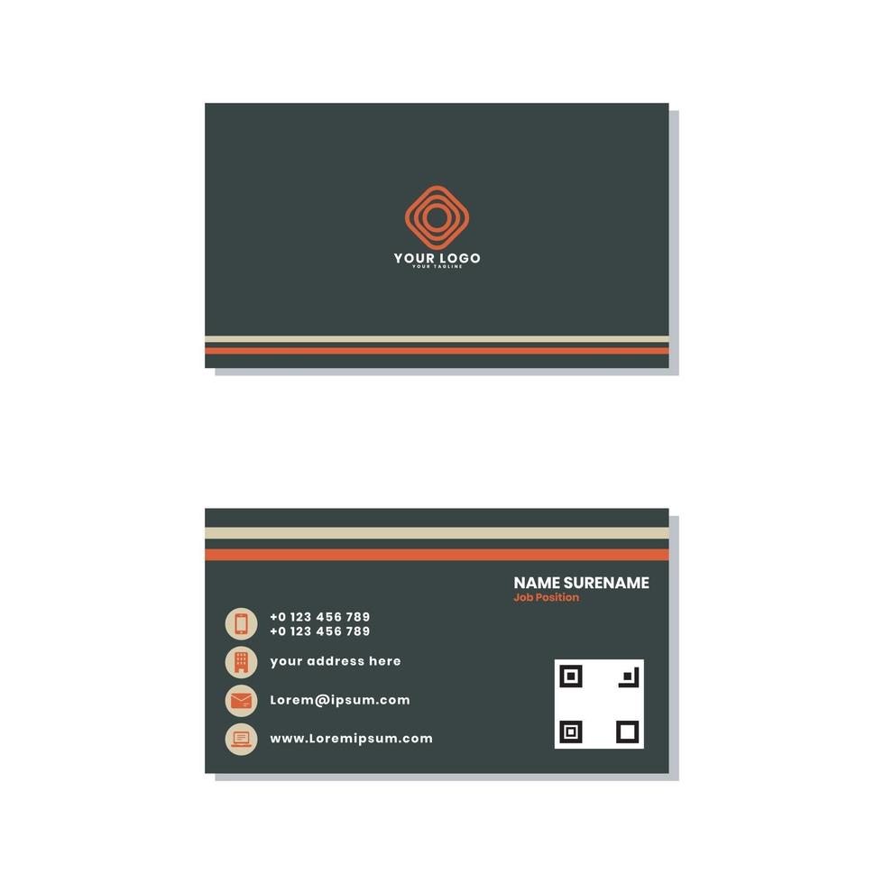 una plantilla de tarjeta de visita simple y elegante para empresas o personales vector