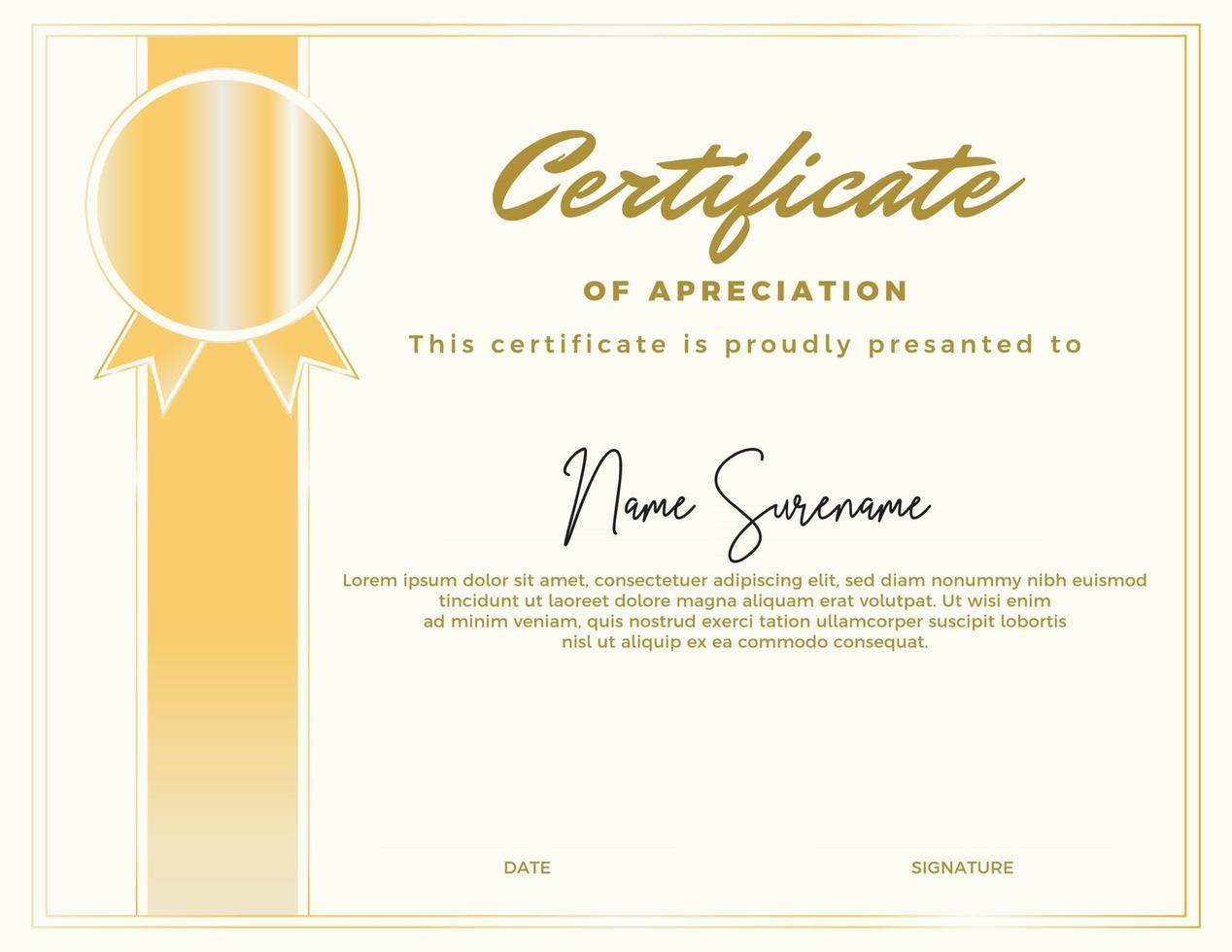 Editable certificate template, with a simple and elegant Throughout Certificate Of Appearance Template