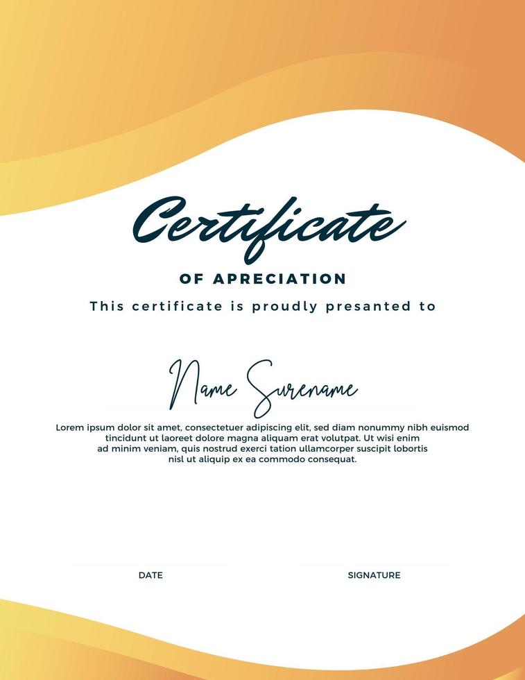 Editable certificate template, with a simple and elegant appearance vector