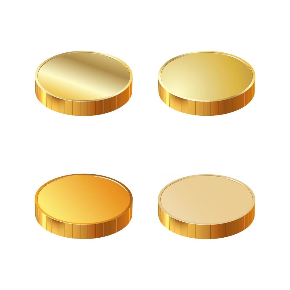 A stack of round gold coins. Vector illustration