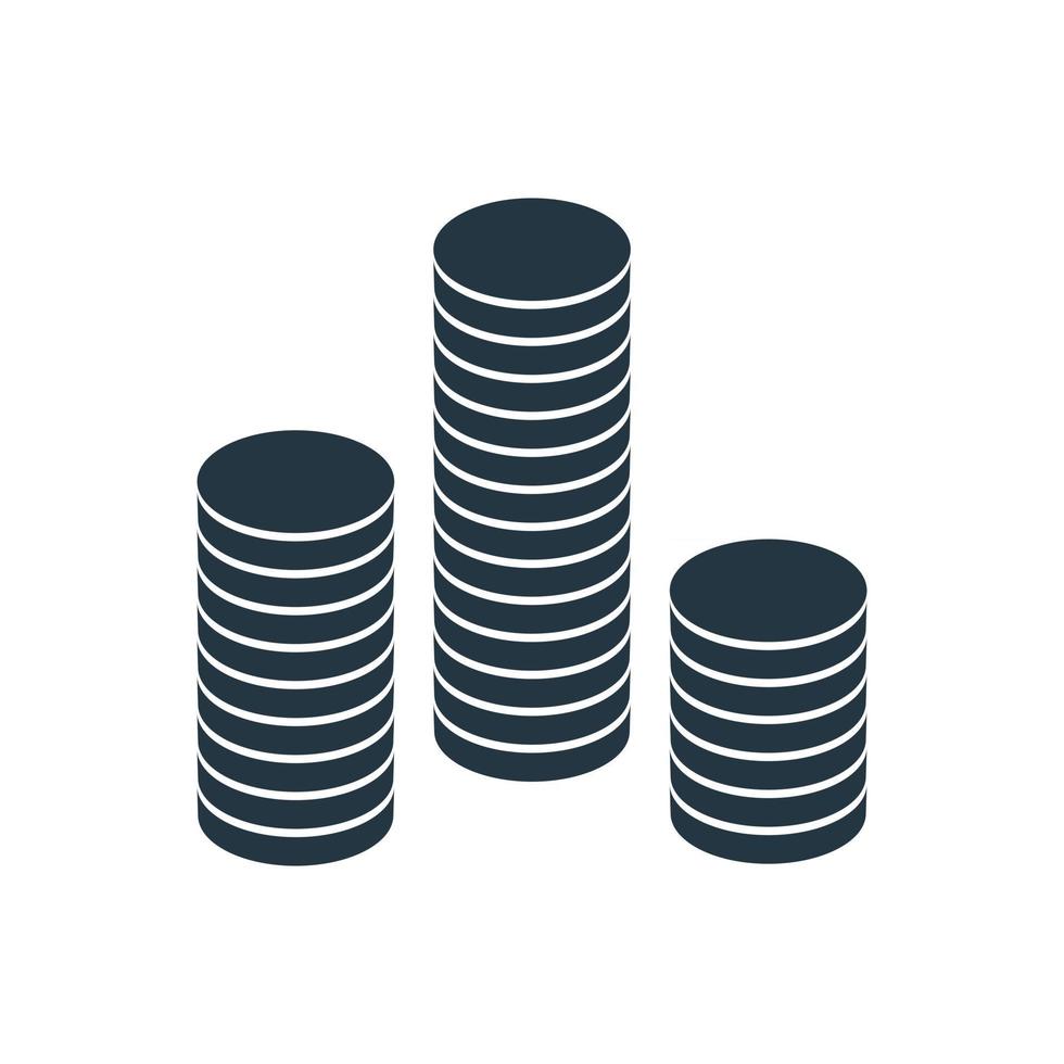 A stack of round gold coins. Vector illustration