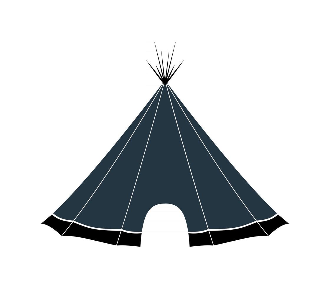 Hut made of branches, leather, bark for living among the Indians. Vector illustration