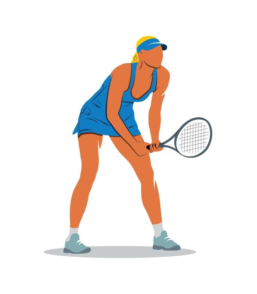 Abstract tennis player on a white background. Vector illustration.