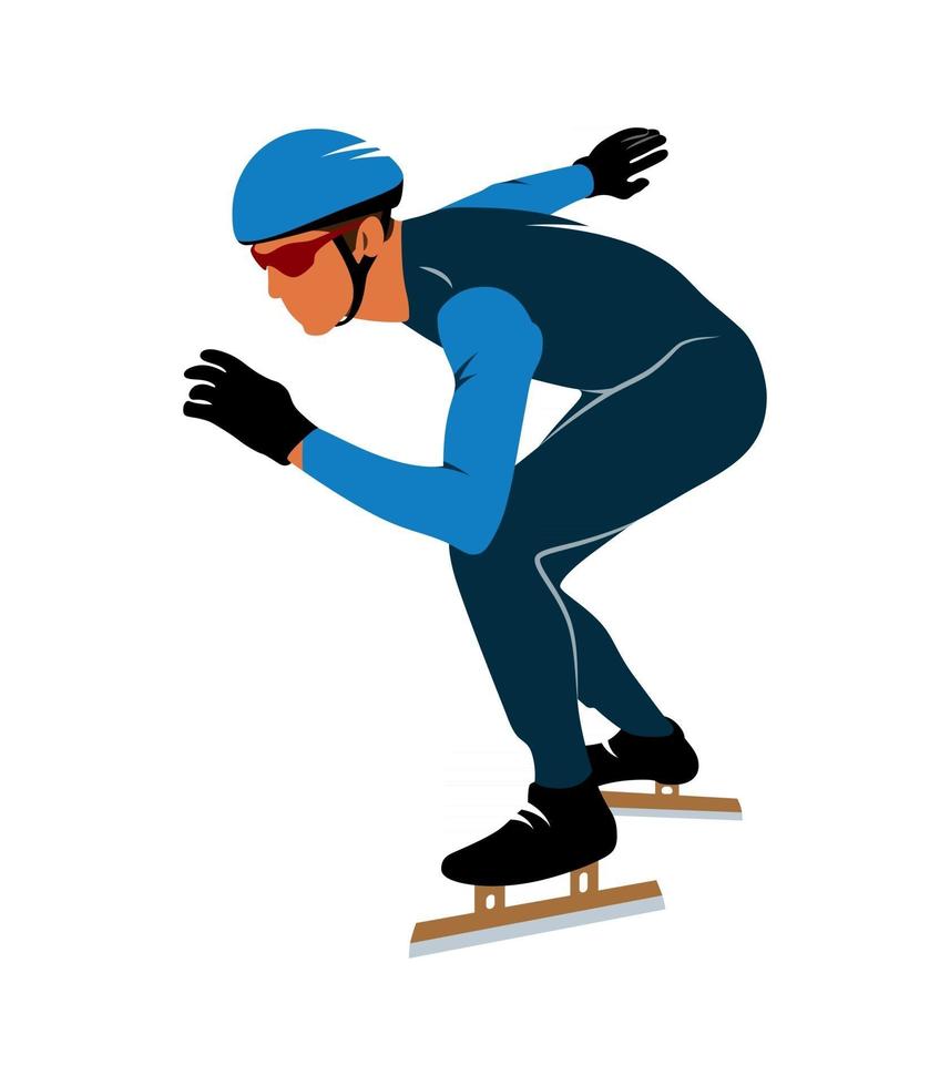 Abstract speed skaters on a white background. Vector illustration.