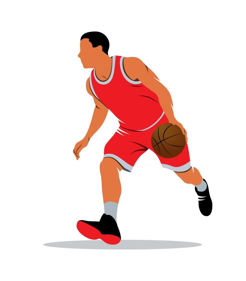 jugador de baloncesto abstracto con bola sobre un fondo blanco. ilustración vectorial. vector