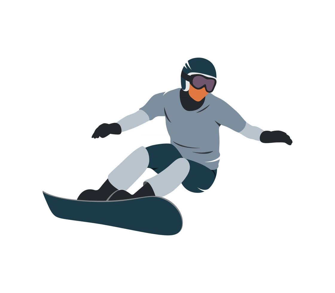 Abstract snowboarder on a white background. Vector illustration.