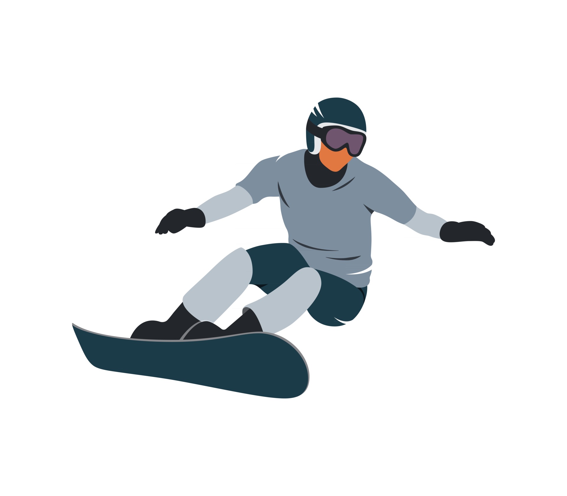 Abstract snowboarder on a white background. Vector illustration