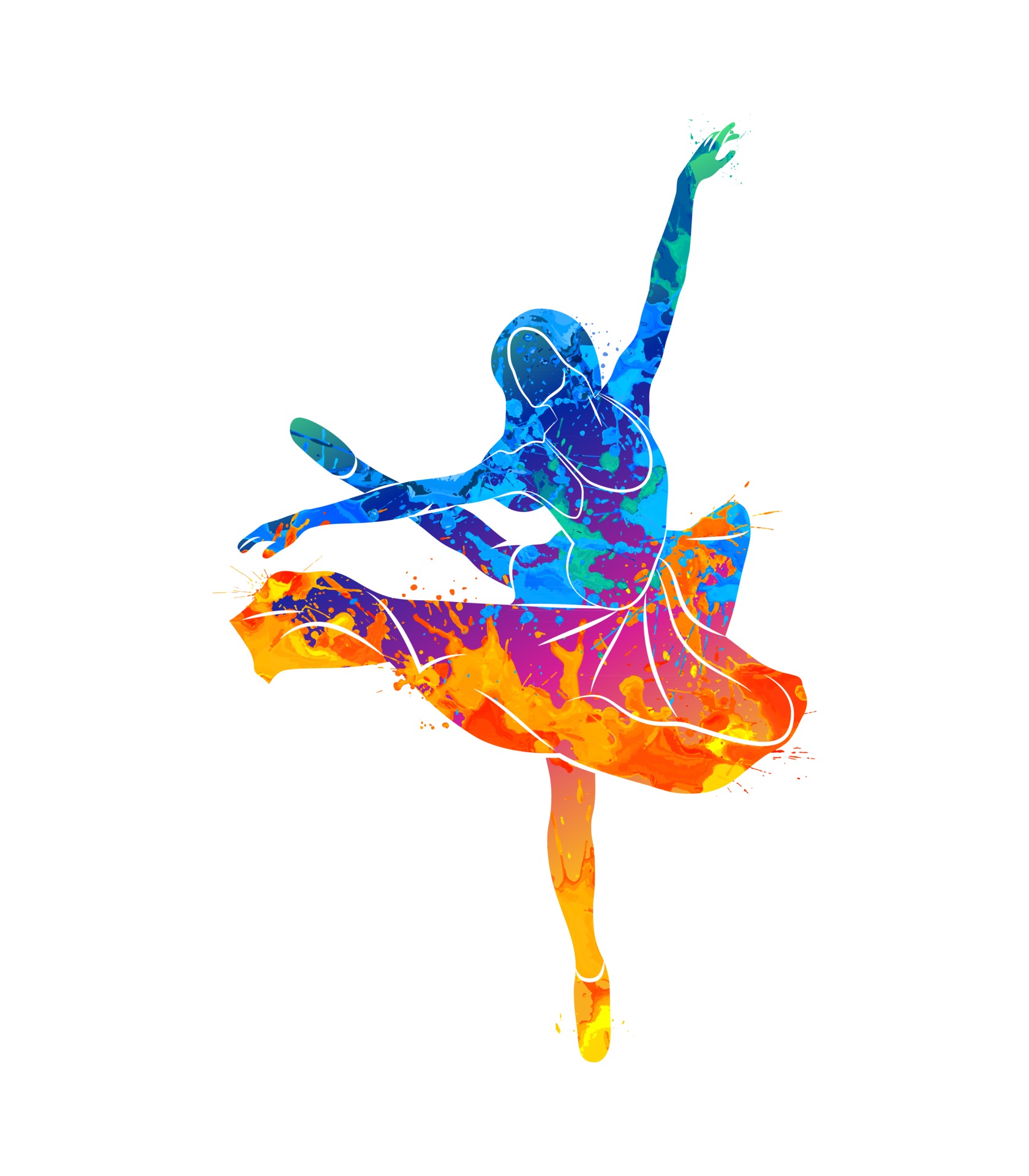 Abstract dancing girl from splash of watercolors. Vector illustration of paints. 2685308 Vector