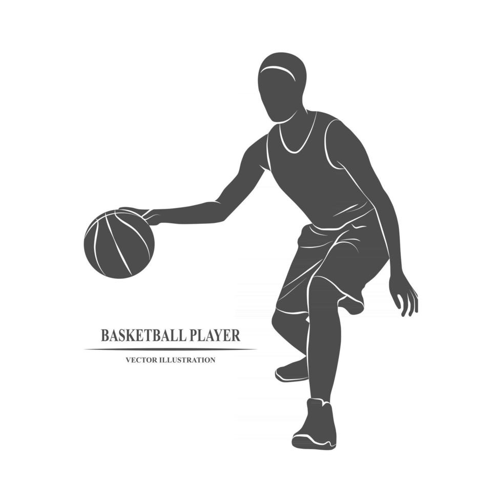 Icon player in basketball on a white background. Vector illustration.