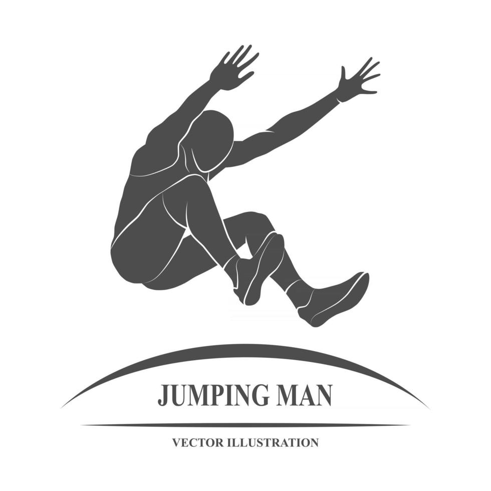 The athlete jumps in length. Vector illustration