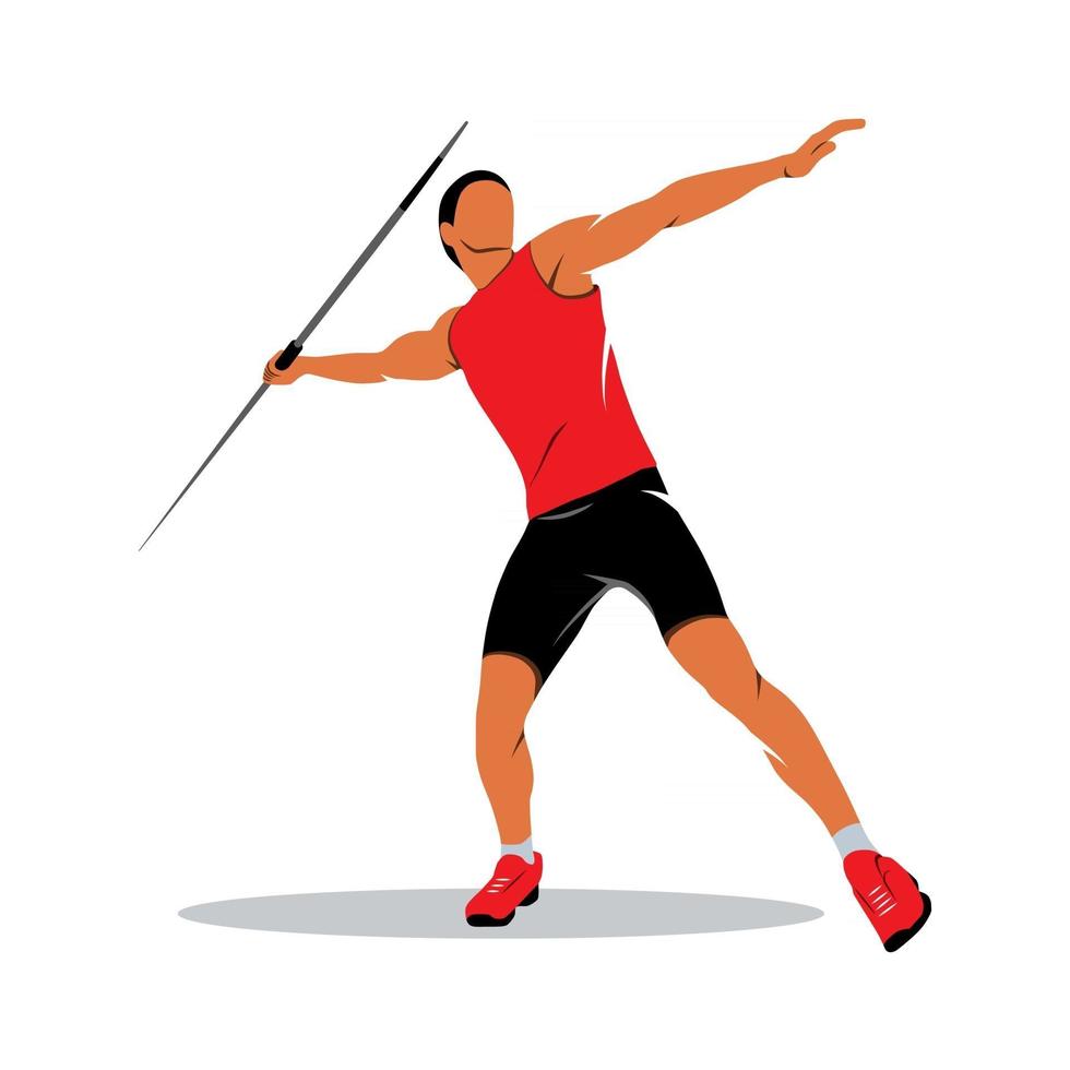 Javelin Thrower. Branding Identity Corporate vector logo design template Isolated on a white background. Vector illustration.