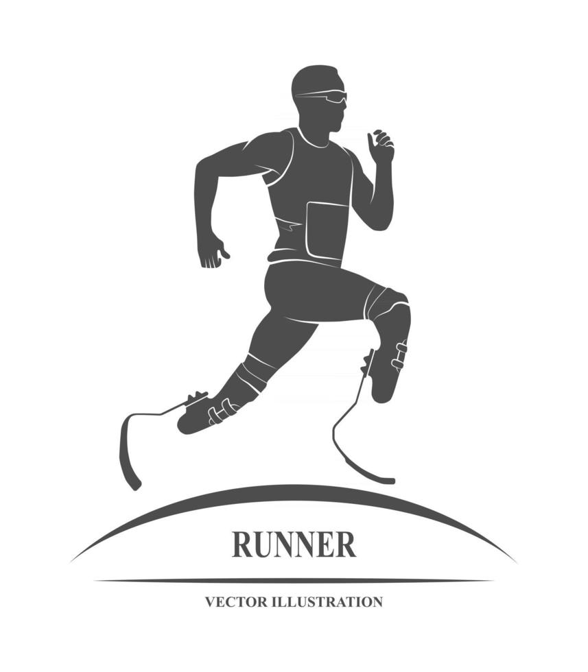 Icon disabled athlete running. Paralympic Games. Vector illustration.