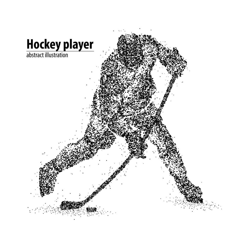 jugador de hockey abstracto de los círculos negros. ilustración vectorial. vector