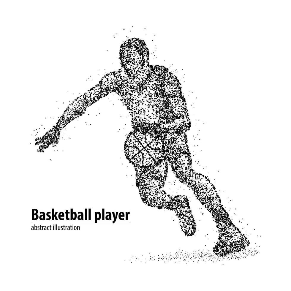 Abstract basketball player of the black circles. Vector illustration.