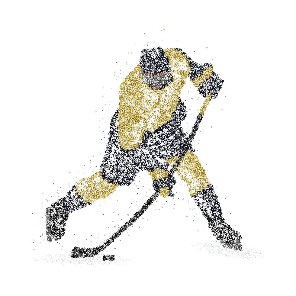 jugador de hockey abstracto de círculos coloridos. ilustración vectorial. vector