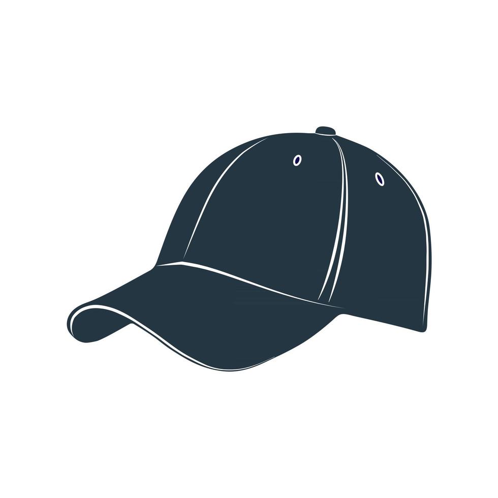 A cap with a visor for protection from the sun. Vector illustration.