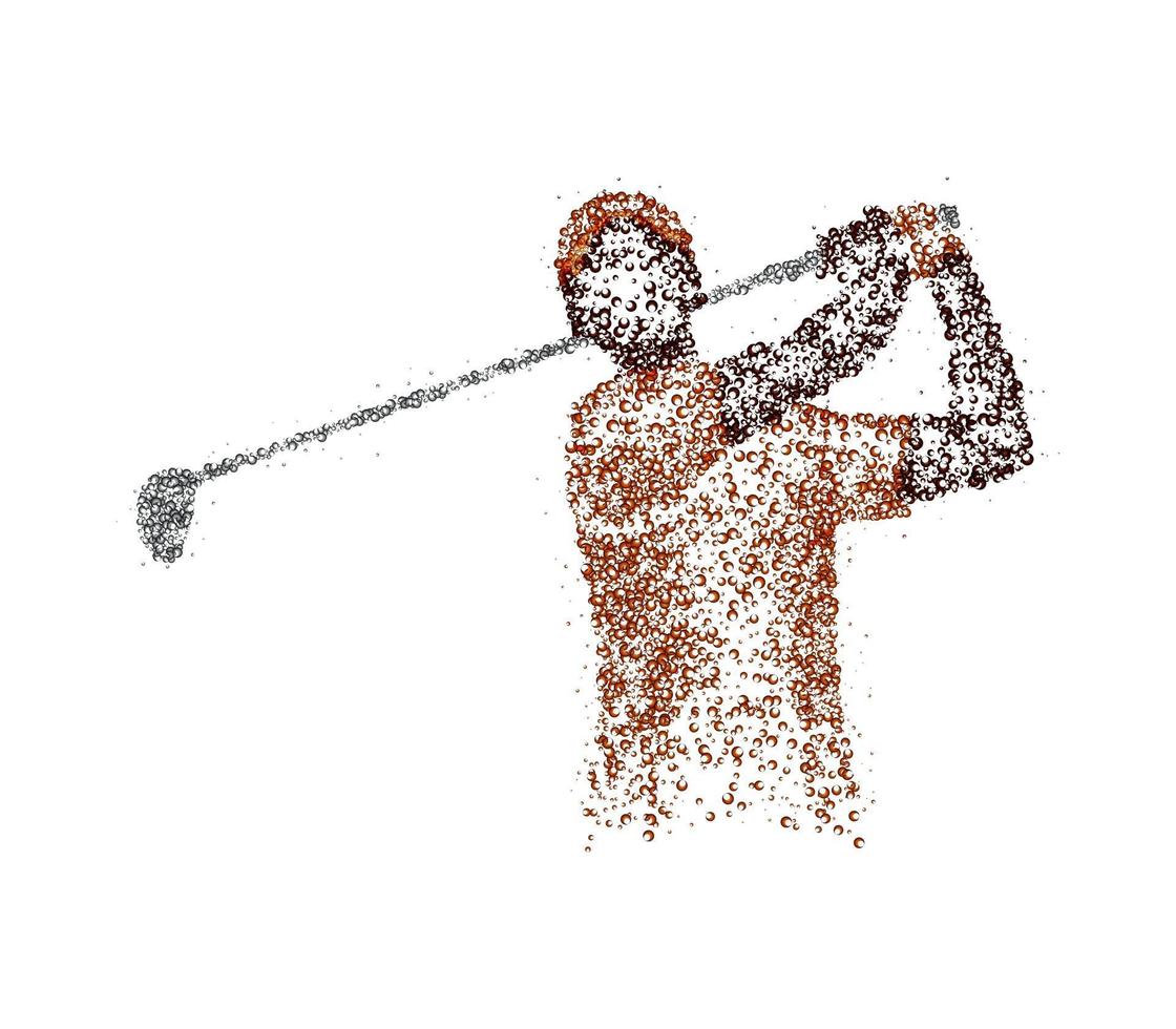 Abstract image of a golfer. Vector illustration.