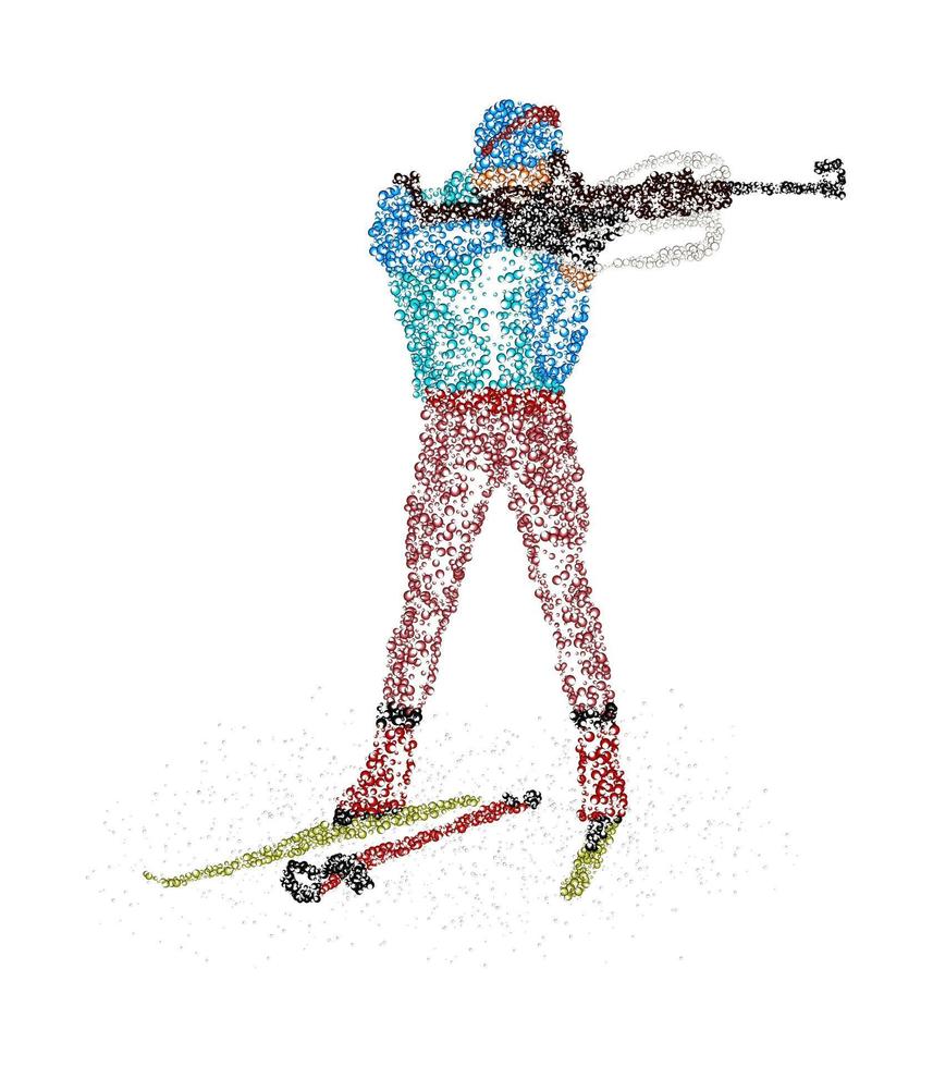 Abstract biathlete of colorful circles. Vector illustration.
