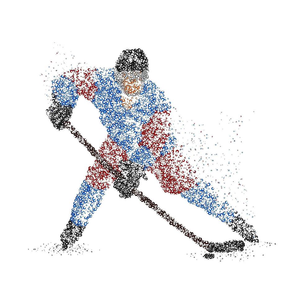 jugador de hockey abstracto de círculos coloridos. ilustración vectorial. vector