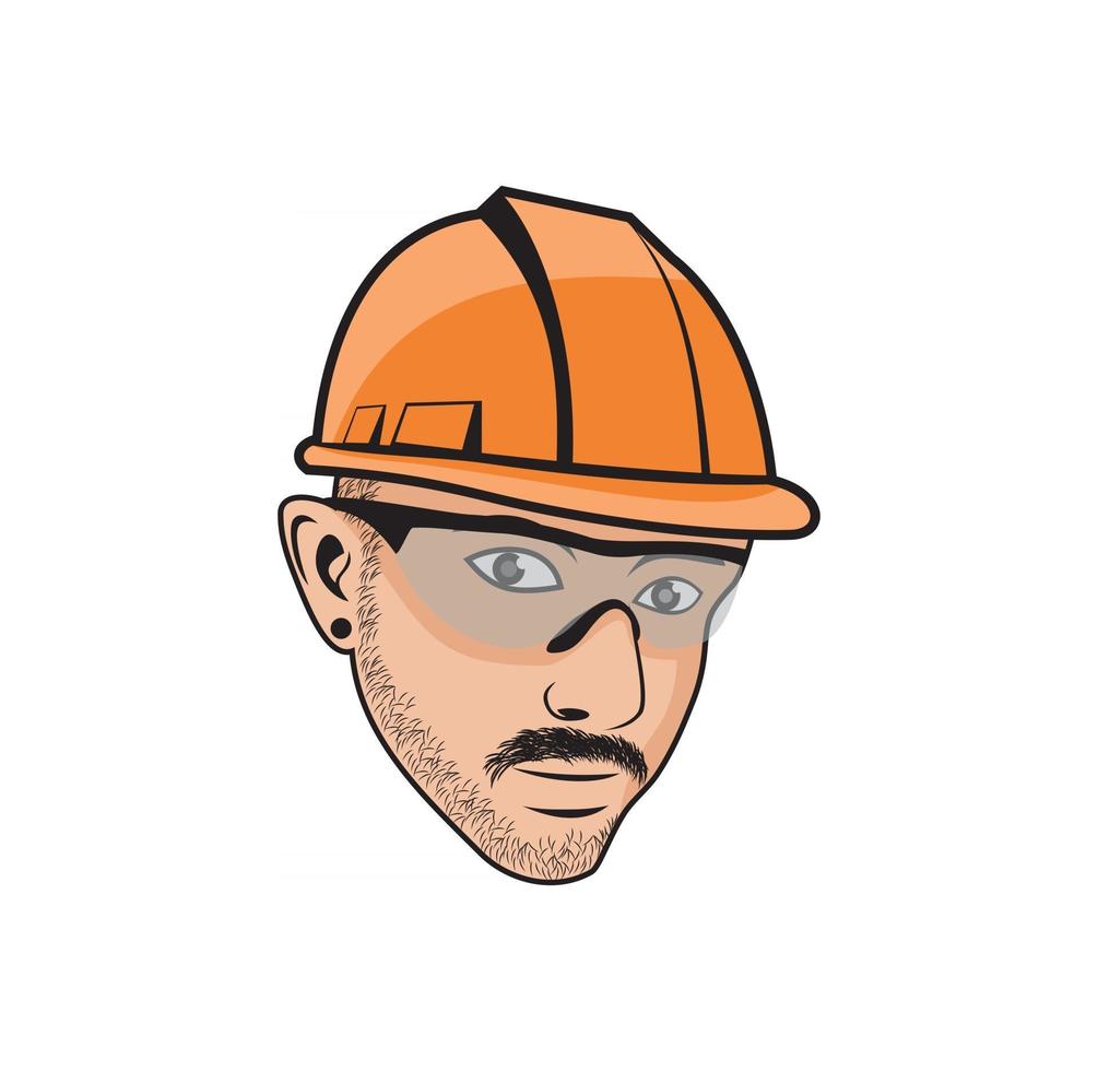 Handyman head cartoon character design illustration vector eps format , suitable for your design needs, logo, illustration, animation, etc.