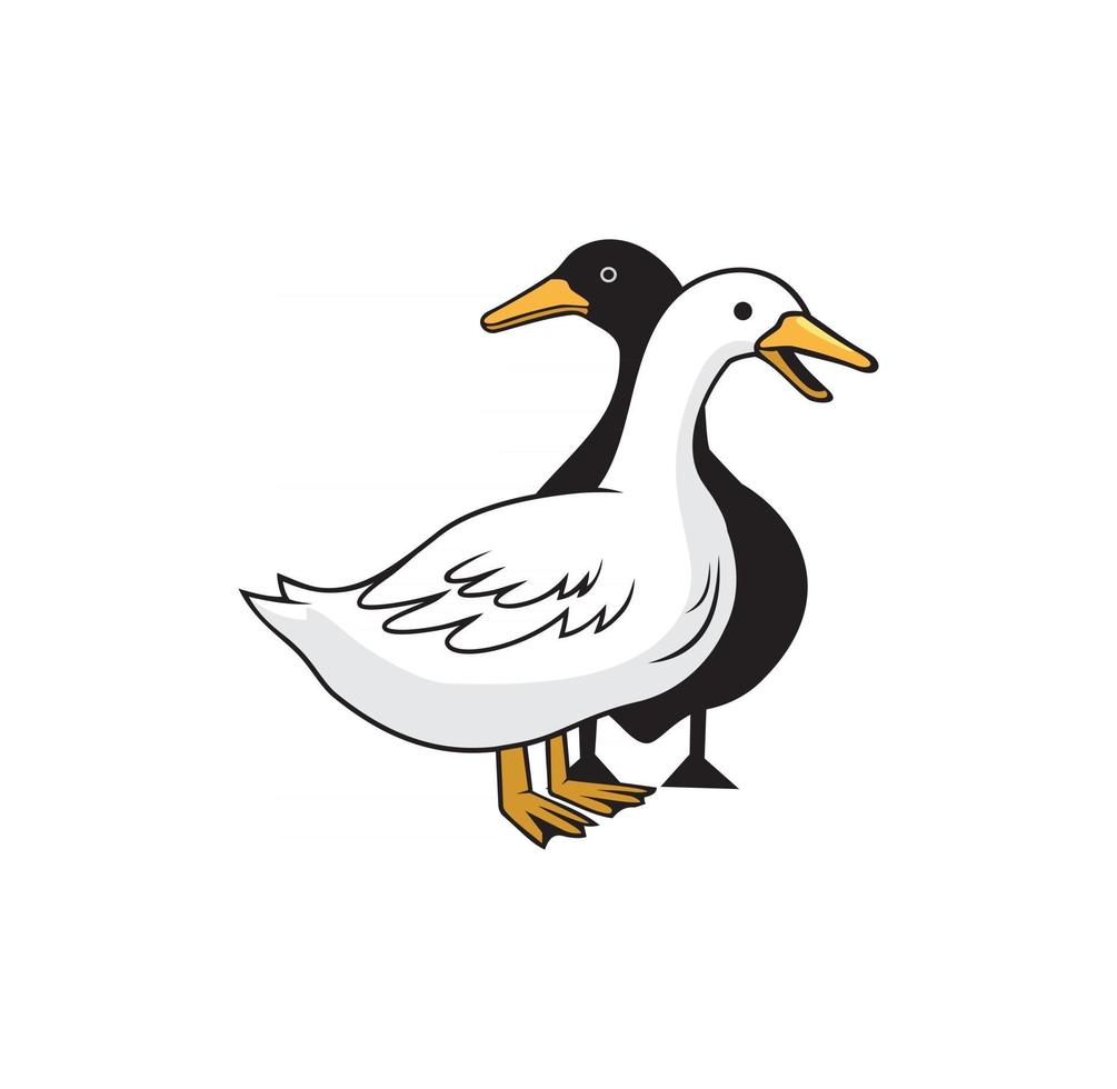 Duck design illustration , suitable for your design needs, T-shirt, logo, illustration, animation, etc. vector